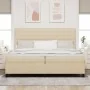 Cama Box Spring con Colchón Crema 200x200 cm Tela | Foro24.es | Tu tienda online para hogar, jardín y más Foro24.es