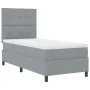 Cama con box spring con colchón gris claro 90x200 cm tela | Foro24.es | Tu tienda online para hogar, jardín y más Foro24.es