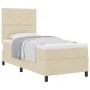 Cama con Somier con Colchón Crema 90x200 cm Tela by , Beds and slatted bases - Ref: Foro24-3339362, Price: 324,64 €, Discount: %
