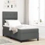 Cama de Base de Resorte con Colchón Gris Oscuro 100x200 cm Tela de , Camas y somieres - Ref: Foro24-3339365, Precio: 374,10 €...