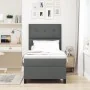 Cama de Base de Resorte con Colchón Gris Oscuro 100x200 cm Tela de , Camas y somieres - Ref: Foro24-3339365, Precio: 374,10 €...