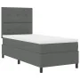 Cama de Base de Resorte con Colchón Gris Oscuro 100x200 cm Tela de , Camas y somieres - Ref: Foro24-3339365, Precio: 374,10 €...