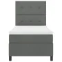Cama de Base de Resorte con Colchón Gris Oscuro 100x200 cm Tela de , Camas y somieres - Ref: Foro24-3339365, Precio: 374,10 €...