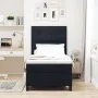Cama con Base y Colchón Negra 100x200 cm Tela de , Camas y somieres - Ref: Foro24-3339366, Precio: 349,17 €, Descuento: %