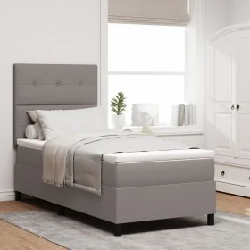 Cama con Base Futón Taupe 100x200 cm Tela