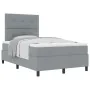 Cama con somier y colchón gris claro 120x200 cm de tela | Foro24.es | Tu tienda online para hogar, jardín y más Foro24.es