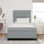 Cama con somier y colchón gris claro 120x200 cm de tela | Foro24.es | Tu tienda online para hogar, jardín y más Foro24.es