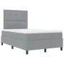Cama con somier y colchón gris claro 120x200 cm de tela | Foro24.es | Tu tienda online para hogar, jardín y más Foro24.es