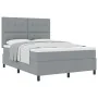 Cama con Box Spring y Colchón Gris Claro 140x200 cm Tela | Foro24.es | Tu tienda online para hogar, jardín y más Foro24.es