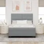 Cama con Box Spring y Colchón Gris Claro 140x200 cm Tela | Foro24.es | Tu tienda online para hogar, jardín y más Foro24.es