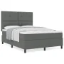 Cama Box Spring con Colchón Gris Oscuro 140x200 cm Tela | Foro24.es | Tu tienda online para hogar, jardín y más Foro24.es