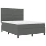 Cama Box Spring con Colchón Gris Oscuro 140x200 cm Tela | Foro24.es | Tu tienda online para hogar, jardín y más Foro24.es