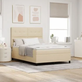 Cama con Base de Resorte con Colchón Crema