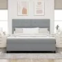 Cama con Box Spring con Colchón Gris Claro Super King Tela | Foro24.es | Tu tienda online para hogar, jardín y más Foro24.es
