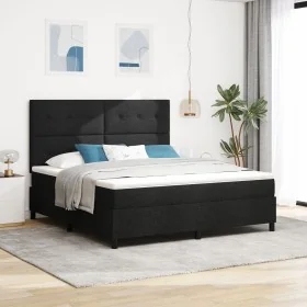 Cama con Resorte Negra con Colchón Super King de Tela by , Beds and slatted bases - Ref: Foro24-3339408, Price: 636,12 €, Dis...