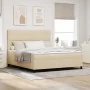Cama Box Spring con Colchón Crema Super King Tela | Foro24.es | Tu tienda online para hogar, jardín y más Foro24.es