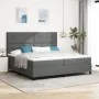 Cama con base y colchón gris oscuro 200x200 cm de tela | Foro24.es | Tu tienda online para hogar, jardín y más Foro24.es
