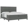 Cama con base y colchón gris oscuro 200x200 cm de tela | Foro24.es | Tu tienda online para hogar, jardín y más Foro24.es