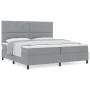 Cama de Resortes con Colchón Gris Claro 200x200 cm Tela | Foro24.es | Tu tienda online para hogar, jardín y más Foro24.es