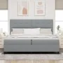 Cama de Resortes con Colchón Gris Claro 200x200 cm Tela | Foro24.es | Tu tienda online para hogar, jardín y más Foro24.es
