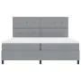 Cama de Resortes con Colchón Gris Claro 200x200 cm Tela | Foro24.es | Tu tienda online para hogar, jardín y más Foro24.es