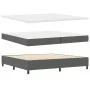 Cama con base y colchón gris oscuro 200x200 cm de tela | Foro24.es | Tu tienda online para hogar, jardín y más Foro24.es