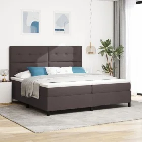 Cama Box Spring con Colchón Gris Oscuro 200x200