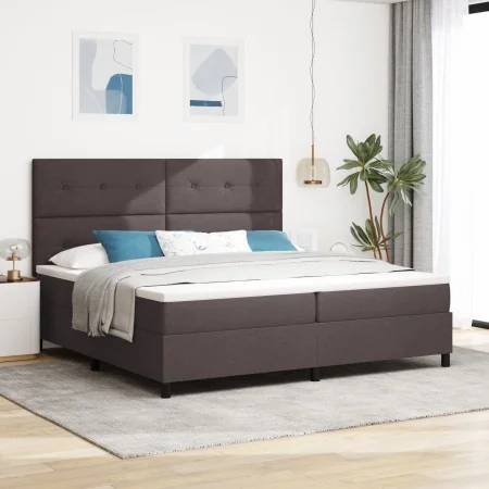 Cama Box Spring con Colchón Gris Oscuro 200x200 cm Tela | Foro24.es | Tu tienda online para hogar, jardín y más Foro24.es