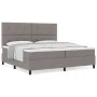 Cama con Base de Resortes y Colchón Taupe 200x200 cm Tela | Foro24.es | Tu tienda online para hogar, jardín y más Foro24.es