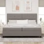 Cama con Base de Resortes y Colchón Taupe 200x200 cm Tela | Foro24.es | Tu tienda online para hogar, jardín y más Foro24.es