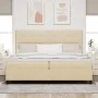 Cama de Box Spring con Colchón Crema 200x200 cm Tela by , Beds and slatted bases - Ref: Foro24-3339418, Price: 639,04 €, Disc...