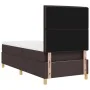 Cama con Box Spring con Colchón Marrón Oscuro 100x200 cm Tela | Foro24.es | Tu tienda online para hogar, jardín y más Foro24.es