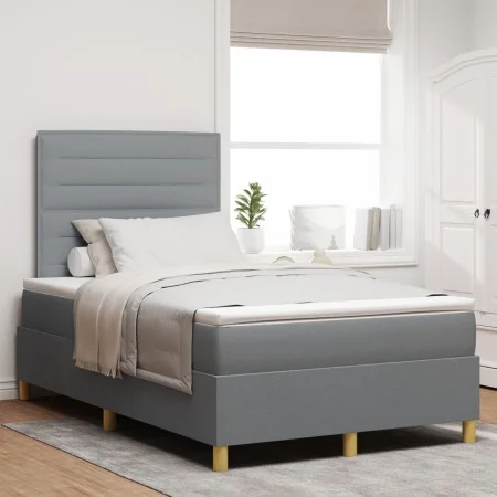 Cama Box Spring con Colchón Gris Claro 120x200 cm Tela | Foro24.es | Tu tienda online para hogar, jardín y más Foro24.es