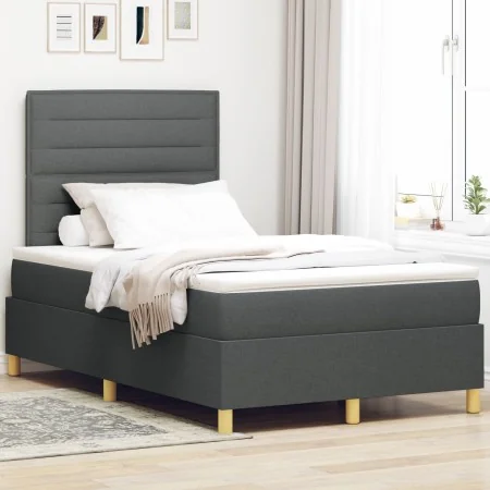 Cama con Somier Gris Oscuro 120x200 cm Tela de , Camas y somieres - Ref: Foro24-3339533, Precio: 410,36 €, Descuento: %