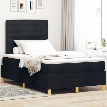 Cama con Base de Resortes Negra 120x200 cm Tela by , Beds and slatted bases - Ref: Foro24-3339534, Price: 418,67 €, Discount: %