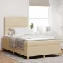 Cama con Base de Resortes y Colchón Crema 120x200 cm Tela by , Beds and slatted bases - Ref: Foro24-3339537, Price: 433,57 €,...