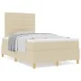 Cama con Base de Resortes y Colchón Crema 120x200 cm Tela by , Beds and slatted bases - Ref: Foro24-3339537, Price: 433,57 €,...