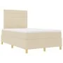 Cama con Base de Resortes y Colchón Crema 120x200 cm Tela by , Beds and slatted bases - Ref: Foro24-3339537, Price: 433,57 €,...