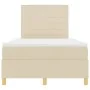 Cama con Base de Resortes y Colchón Crema 120x200 cm Tela by , Beds and slatted bases - Ref: Foro24-3339537, Price: 433,57 €,...