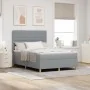Cama con Sommier y Colchón Gris Claro 140x190 cm Tela | Foro24.es | Tu tienda online para hogar, jardín y más Foro24.es