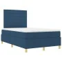 Cama con Base de Resorte y Colchón Azul 120x200 cm Tela by , Beds and slatted bases - Ref: Foro24-3339538, Price: 441,75 €, D...
