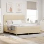 Cama Box Spring con Colchón Crema Super King Tela de , Camas y somieres - Ref: Foro24-3339565, Precio: 655,07 €, Descuento: %