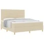 Cama Box Spring con Colchón Crema Super King Tela de , Camas y somieres - Ref: Foro24-3339565, Precio: 655,07 €, Descuento: %