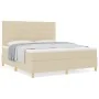 Cama Box Spring con Colchón Crema Super King Tela de , Camas y somieres - Ref: Foro24-3339565, Precio: 655,07 €, Descuento: %