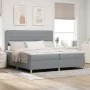 Cama Base Tapizada con Colchón Gris Claro 200x200 cm Tela | Foro24.es | Tu tienda online para hogar, jardín y más Foro24.es