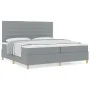 Cama Base Tapizada con Colchón Gris Claro 200x200 cm Tela | Foro24.es | Tu tienda online para hogar, jardín y más Foro24.es