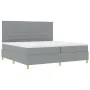 Cama Base Tapizada con Colchón Gris Claro 200x200 cm Tela | Foro24.es | Tu tienda online para hogar, jardín y más Foro24.es