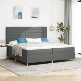 Cama con Box Spring con colchón gris oscuro 200x200 cm tela von , Betten und Lattenroste - Ref: Foro24-3339568, Preis: 675,06...