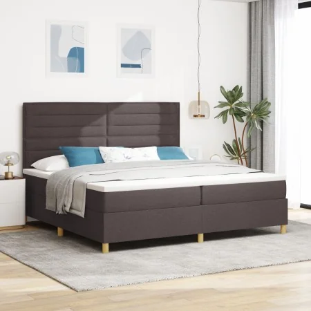 Cama con Box Spring Marrón Oscuro 200x200 cm Tela | Foro24.es | Tu tienda online para hogar, jardín y más Foro24.es
