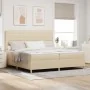 Cama con Base de Resortes y Colchón Crema 200x200 cm Tela von , Betten und Lattenroste - Ref: Foro24-3339572, Preis: 646,45 €...
